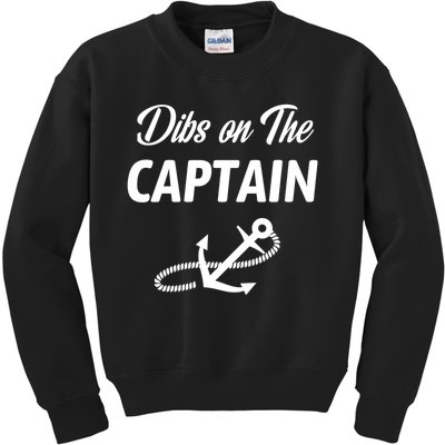 Funny Captain Wife Dibs On The Captain Kids Sweatshirt