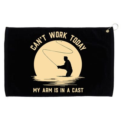 Funny Can't Work Today My Arm Is In A Cast Shirt Funny Fly Fishing Meme Shirt Grommeted Golf Towel