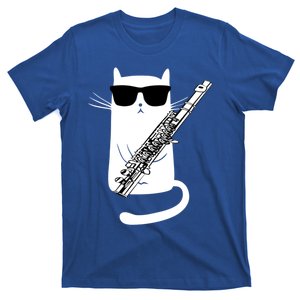 Funny Cat Wearing Sunglasses Playing Flute Great Gift T-Shirt