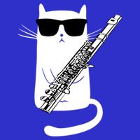 Funny Cat Wearing Sunglasses Playing Flute Great Gift 16 in Basic Backpack