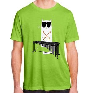 Funny Cat Wearing Sunglasses Playing Marimba Adult ChromaSoft Performance T-Shirt