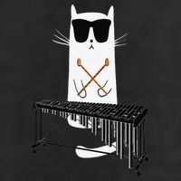 Funny Cat Wearing Sunglasses Playing Marimba Adult Drive Performance Visor