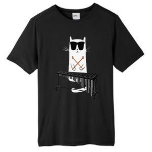 Funny Cat Wearing Sunglasses Playing Marimba Tall Fusion ChromaSoft Performance T-Shirt