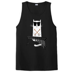 Funny Cat Wearing Sunglasses Playing Marimba PosiCharge Competitor Tank