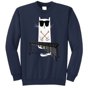 Funny Cat Wearing Sunglasses Playing Marimba Sweatshirt