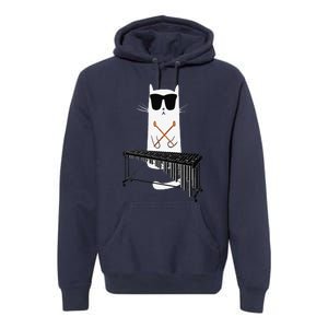 Funny Cat Wearing Sunglasses Playing Marimba Premium Hoodie