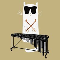 Funny Cat Wearing Sunglasses Playing Marimba Cooling Performance Crew T-Shirt