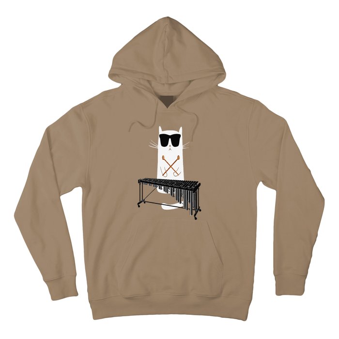 Funny Cat Wearing Sunglasses Playing Marimba Hoodie