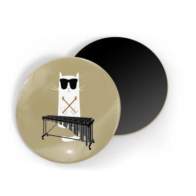 Funny Cat Wearing Sunglasses Playing Marimba Magnet
