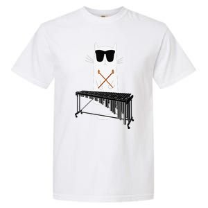 Funny Cat Wearing Sunglasses Playing Marimba Garment-Dyed Heavyweight T-Shirt