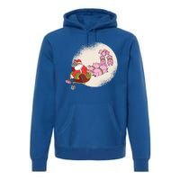 Funny Christmas When Pig Fly Oinkers Pulling Sleigh Gift Premium Hoodie