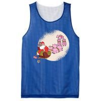 Funny Christmas When Pig Fly Oinkers Pulling Sleigh Gift Mesh Reversible Basketball Jersey Tank