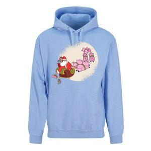 Funny Christmas When Pig Fly Oinkers Pulling Sleigh Gift Unisex Surf Hoodie