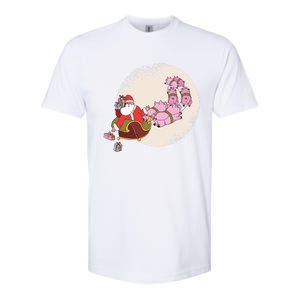 Funny Christmas When Pig Fly Oinkers Pulling Sleigh Gift Softstyle CVC T-Shirt