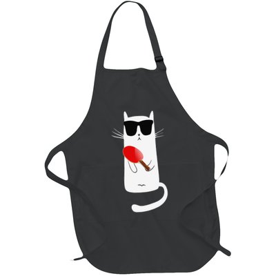Funny Cat Wearing Sunglasses Playing Ping Pong Apron