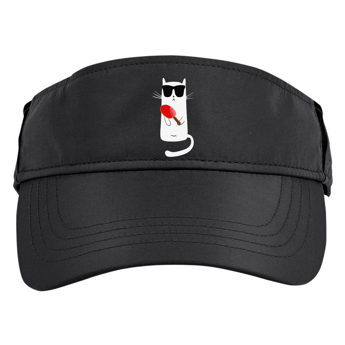 Funny Cat Wearing Sunglasses Playing Ping Pong Adult Drive Performance Visor