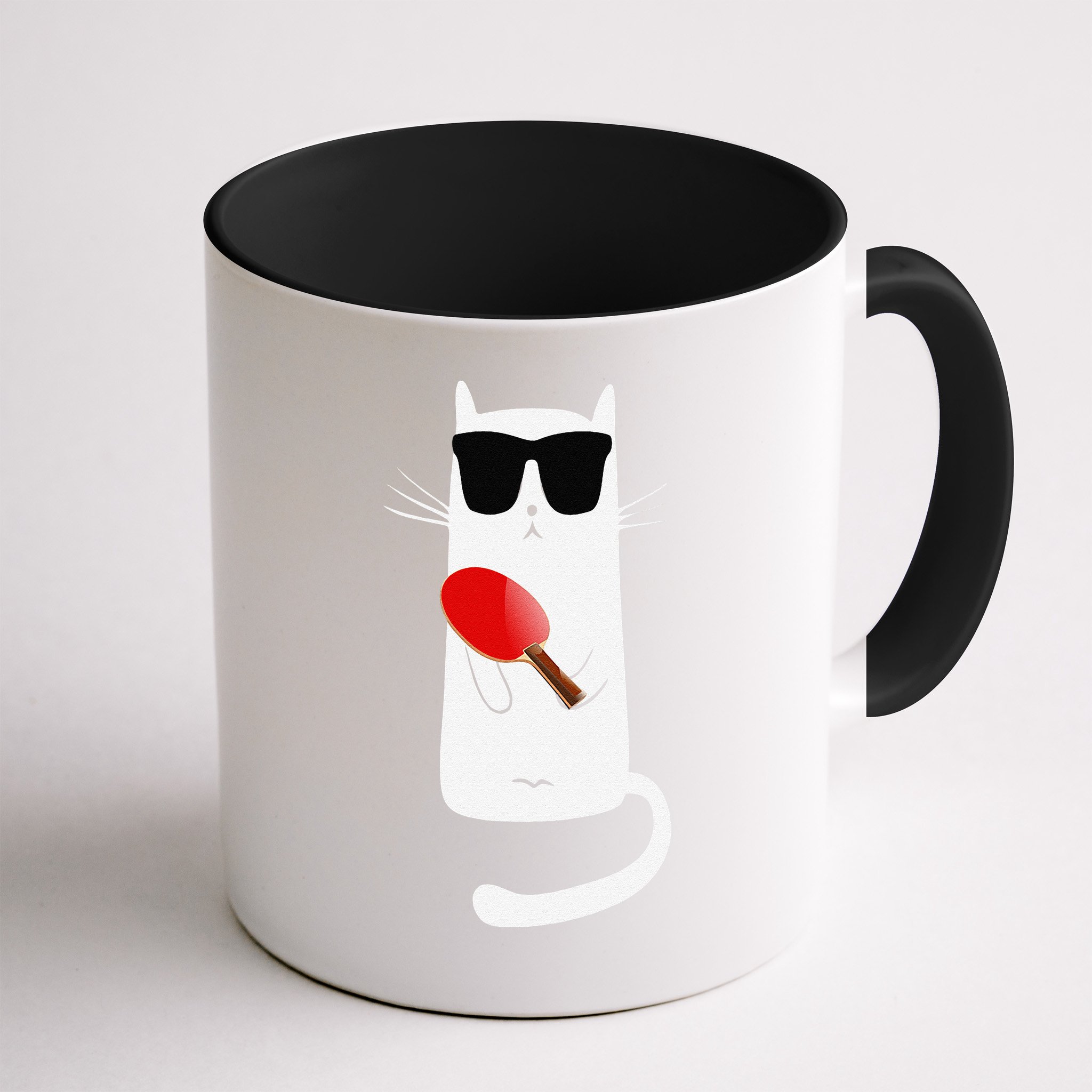 Funny Cat Wearing Sunglasses Playing Ping Pong Mug