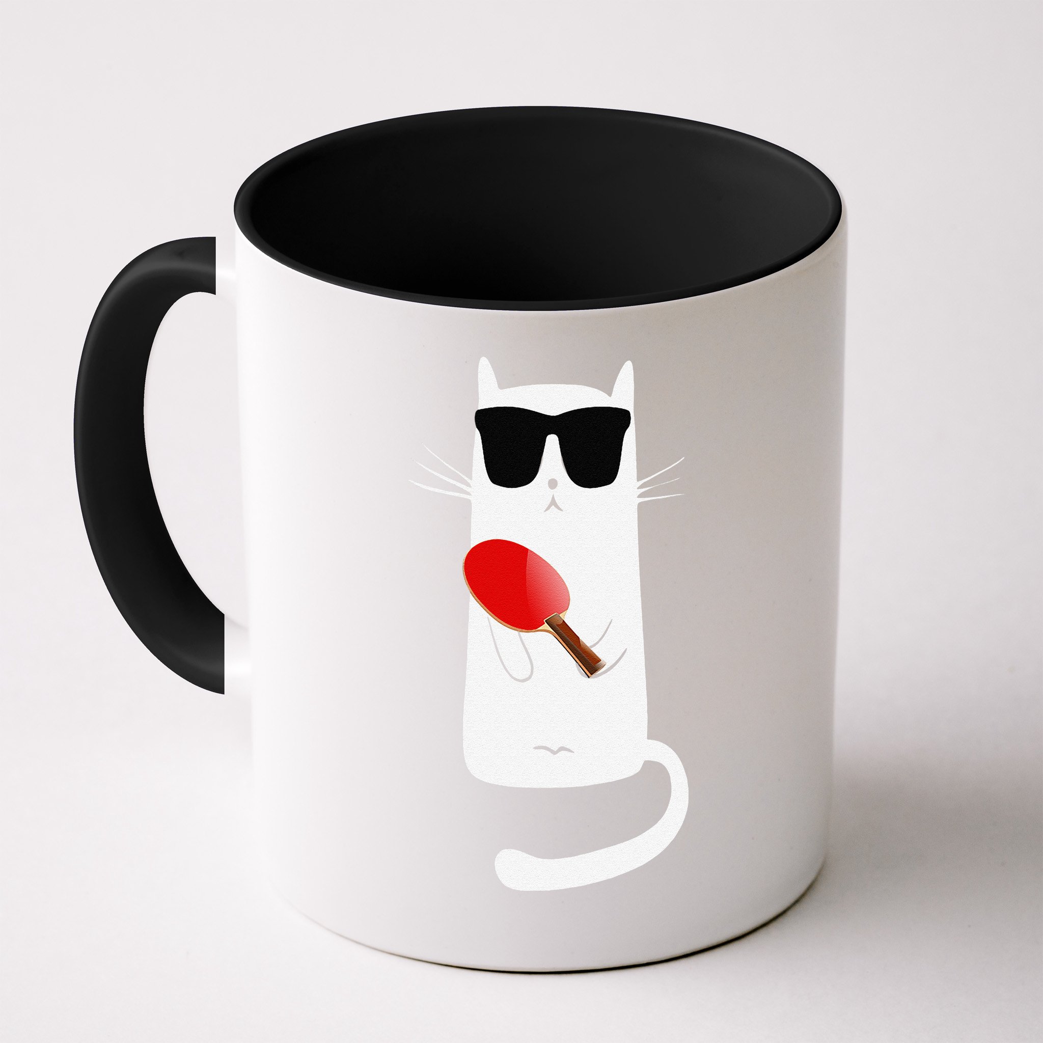 Funny Cat Wearing Sunglasses Playing Ping Pong Mug