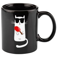 Funny Cat Wearing Sunglasses Playing Ping Pong 11oz C Handle Ceramic Mug