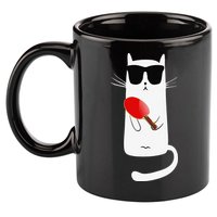 Funny Cat Wearing Sunglasses Playing Ping Pong 11oz C Handle Ceramic Mug