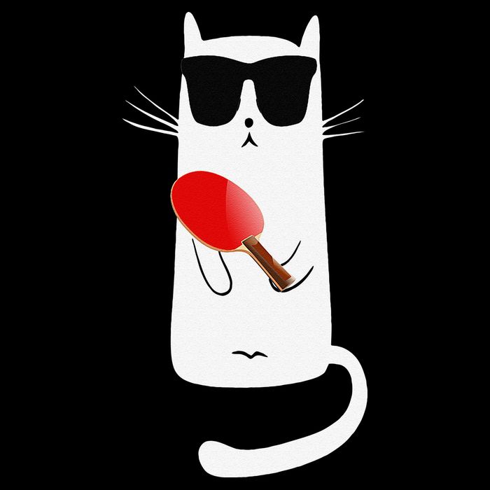 Funny Cat Wearing Sunglasses Playing Ping Pong Baby Bodysuit