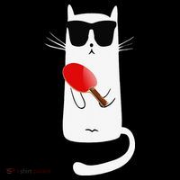 Funny Cat Wearing Sunglasses Playing Ping Pong Visor