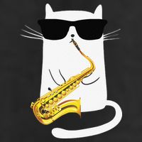 Funny Cat Wearing Sunglasses Playing Saxophone Adult Drive Performance Visor