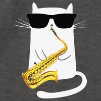 Funny Cat Wearing Sunglasses Playing Saxophone Vector Backpack