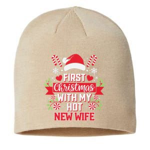 First Christmas With My Hot New Wife Funny Newlywed Couples Sustainable Beanie