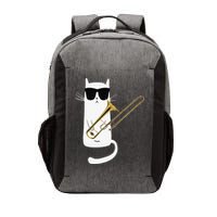 Funny Cat Wearing Sunglasses Playing Trombone Vector Backpack