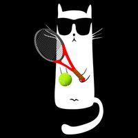 Funny Cat Wearing Sunglasses Playing Tennis Sport Womens Tank Top