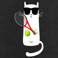 Funny Cat Wearing Sunglasses Playing Tennis Sport Hat
