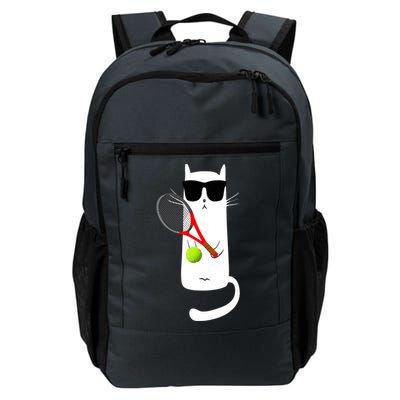 Funny Cat Wearing Sunglasses Playing Tennis Sport Backpack