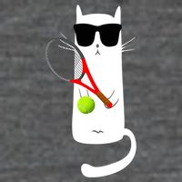 Funny Cat Wearing Sunglasses Playing Tennis Sport Tank Top