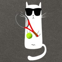 Funny Cat Wearing Sunglasses Playing Tennis Sport Cotton Canvas Backpack