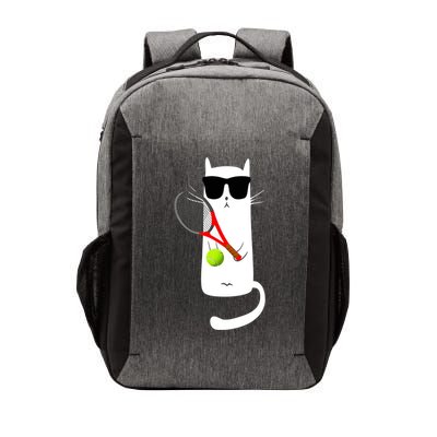 Funny Cat Wearing Sunglasses Playing Tennis Sport Vector Backpack