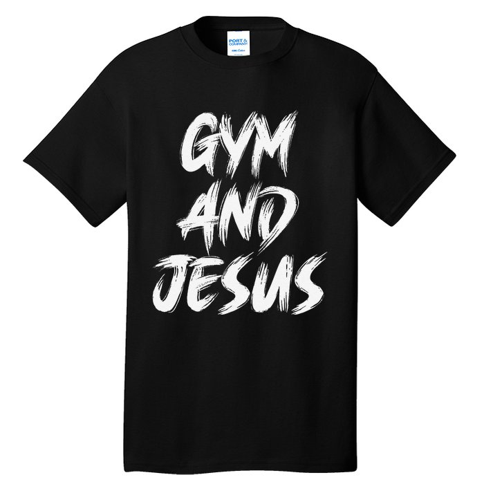 Funny Christian Workout Fitness Gym Jesus Tall T-Shirt