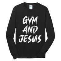 Funny Christian Workout Fitness Gym Jesus Tall Long Sleeve T-Shirt