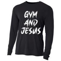 Funny Christian Workout Fitness Gym Jesus Cooling Performance Long Sleeve Crew