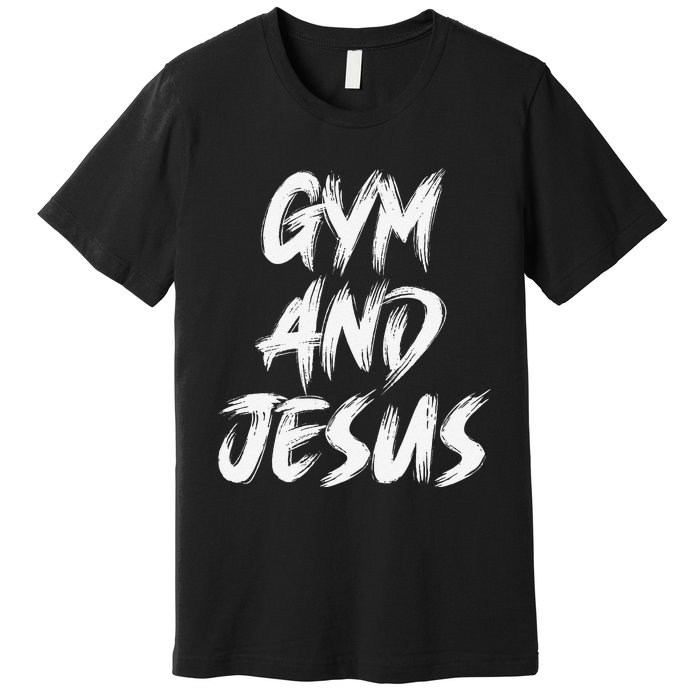 Funny Christian Workout Fitness Gym Jesus Premium T-Shirt