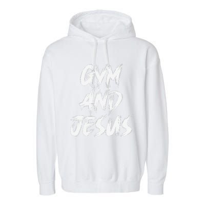 Funny Christian Workout Fitness Gym Jesus Garment-Dyed Fleece Hoodie