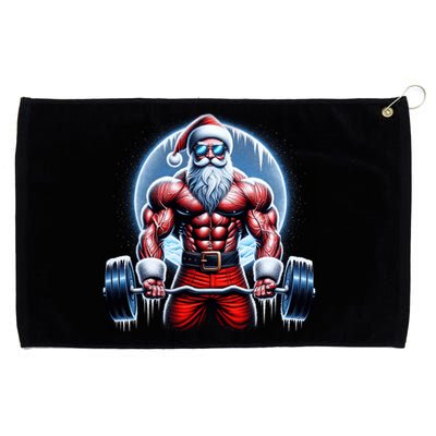 Funny Christmas Workout Deadlift Santa Weightlifting Meaningful Gift Grommeted Golf Towel