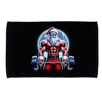 Funny Christmas Workout Deadlift Santa Weightlifting Meaningful Gift Microfiber Hand Towel