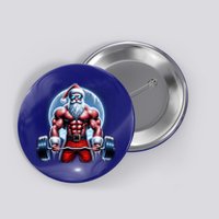 Funny Christmas Workout Deadlift Santa Weightlifting Meaningful Gift Button