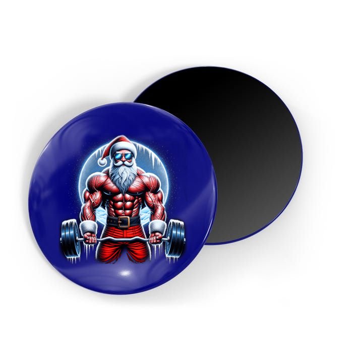 Funny Christmas Workout Deadlift Santa Weightlifting Meaningful Gift Magnet