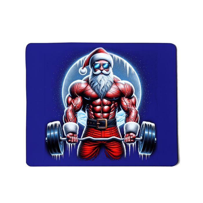 Funny Christmas Workout Deadlift Santa Weightlifting Meaningful Gift Mousepad