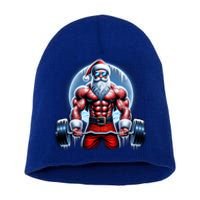 Funny Christmas Workout Deadlift Santa Weightlifting Meaningful Gift Short Acrylic Beanie