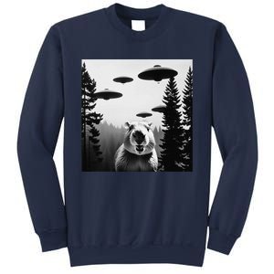 Funny Capybara With Alien Ufo Spaceship. Capybara Lovers Sweatshirt