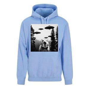 Funny Capybara With Alien Ufo Spaceship. Capybara Lovers Unisex Surf Hoodie