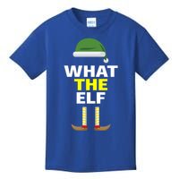 Funny Christmas What The Elf Distressed Gift Funny Gift Kids T-Shirt